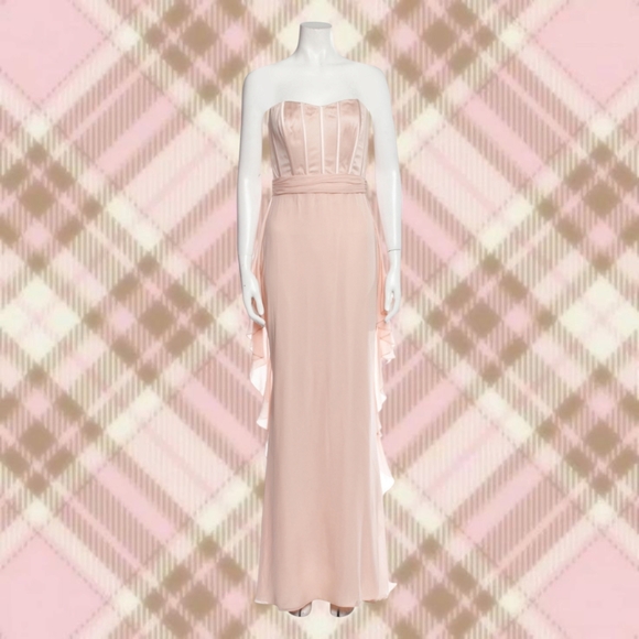 Badgley Mischka Dresses & Skirts - Y2K Badgley Mischka Silk Coquette Dress Gown with Corset Boning